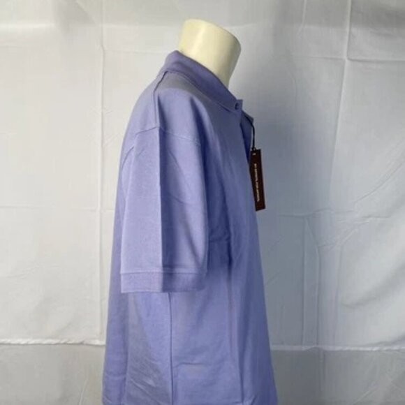 NEW NUDE PROJECT Mens Polo Purple/Blue Size L Angelo Button Short Sleeve - Picture 8 of 10